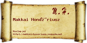 Makkai Honóriusz névjegykártya